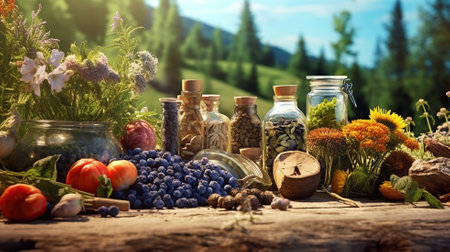 Winter vegetarian vegan food cooking ingredients Generative AIの素材