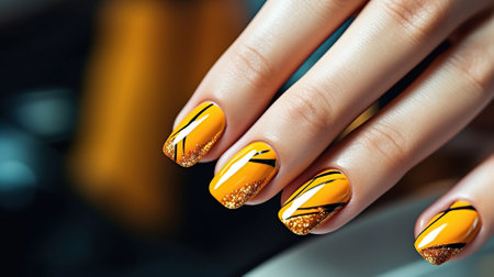 Luxury fashion style, nails manicure. Generative AIの素材