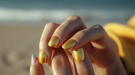 Luxury fashion style, nails manicure. Generative AIの素材