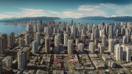 Cityscape and in the center generated aiの素材