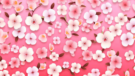 Girly flower pattern for repeat design Generative AIの素材