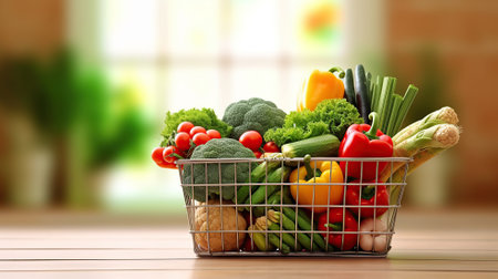 Shopping or delivery healthy food background Generative AIの素材