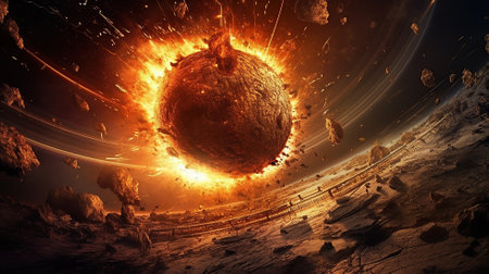 Planet explosion apocalypse Generative AIの素材