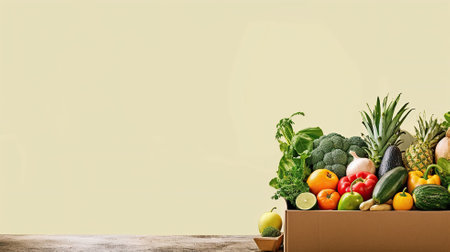 Shopping or delivery healthy food background Generative AIの素材