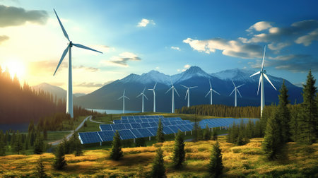 Renewable energyenvironmental protection renewable Generative AIの素材