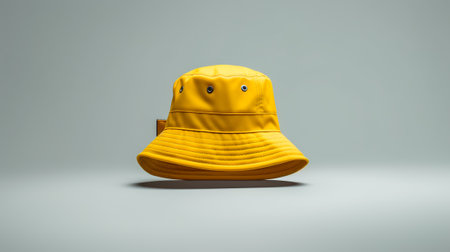 Yellow hat isolated on white background. Clipping path included for easy editing.の素材