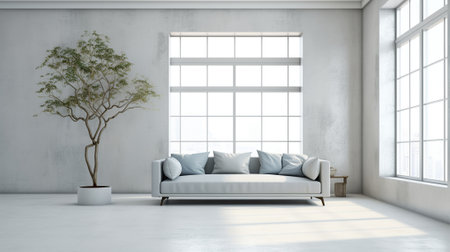 large luxury modern bright interiors Living room illustrationの素材