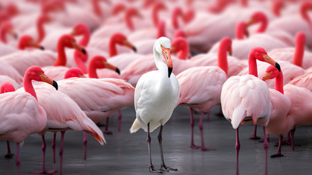 Greater flamingo (Phoenicopterus roseus)の素材