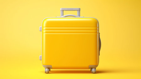Yellow suitcase in airport terminal. Travel conceptの素材