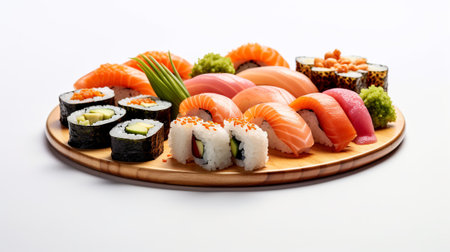 Japanese food restaurant, sushi and rolls platter set. Sushi setの素材