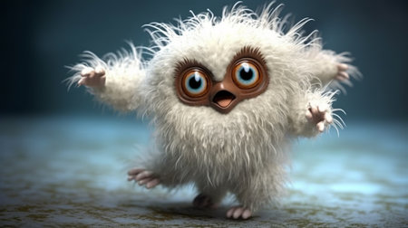 Funny bird ghost with big eyes. Halloween conceptの素材