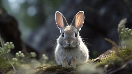Rabbit in the grassの素材
