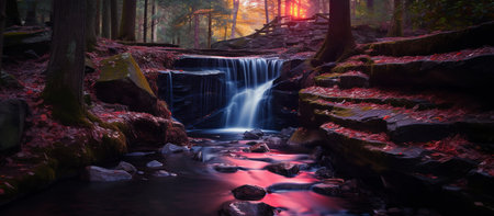 Waterfall in mystic twilightの素材