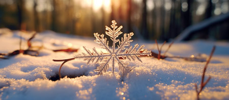 Snowflakes in winterの素材