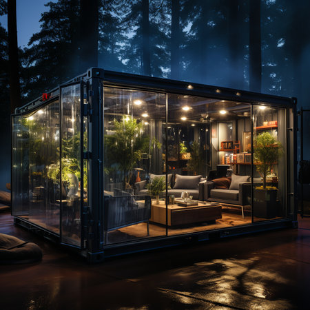 container office with glassの素材