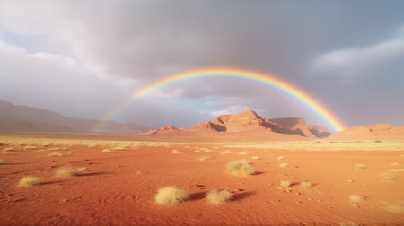 Rainbow over the desertの素材