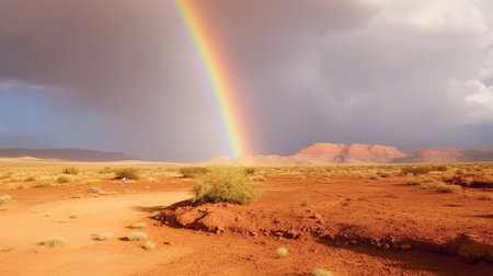 Rainbow over the desertの素材