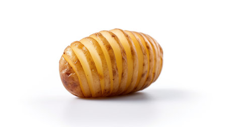 crispy potato chips isolated on a white backgroundの素材