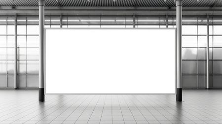 Blank billboard in airport terminalの素材