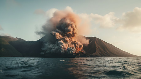 Volcanic eruption on Kamchatka Peninsula