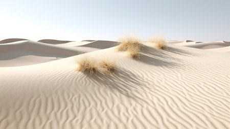 a desert landscape with dry trees on white backgroundの素材