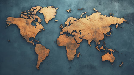 Map of the world. 3d rendering, 3d illustration.の素材