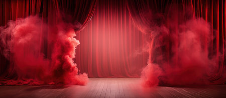 Smoke bombs with red smokeの素材