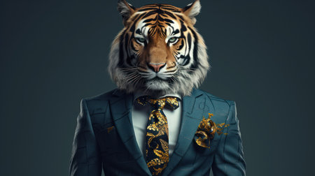 tiger dressed in an elegantの素材