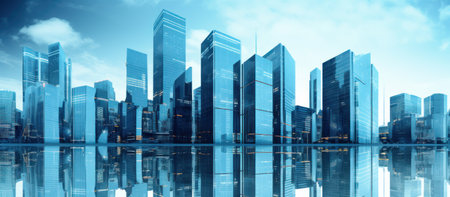 Modern skyscrapers of a smart city,の素材