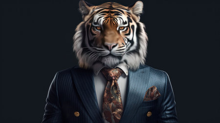 tiger dressed in an elegantの素材