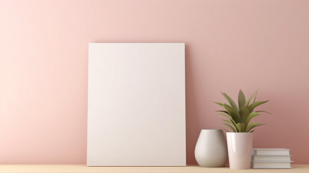 Blank empty picture frame. Artwork template mock-up in interior designの素材