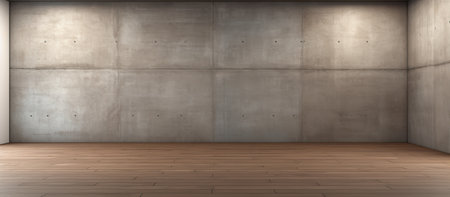 Empty white room with wooden floorの素材
