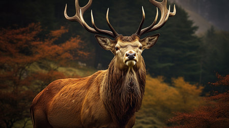 A young Red deer stag.の素材