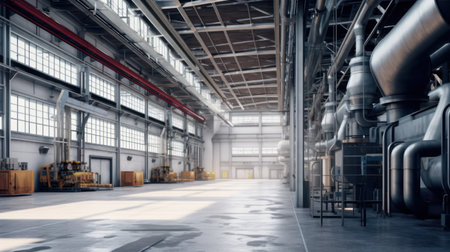 Large factory workshop space buildingの素材