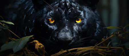 Black Panther in the forestの素材