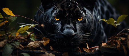 Black Panther in the forestの素材