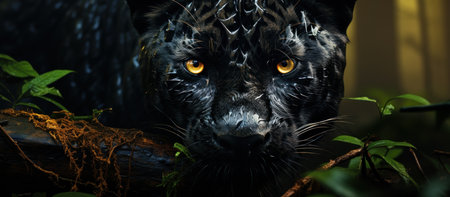 Black Panther in the forestの素材
