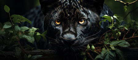 Black Panther in the forestの素材