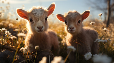 Little funny baby goatsの素材