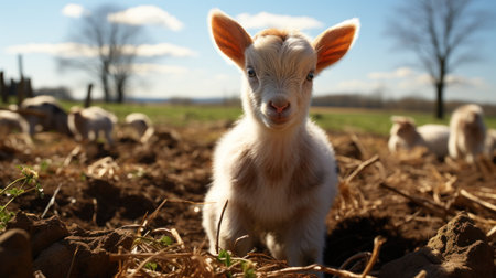 Little funny baby goatsの素材
