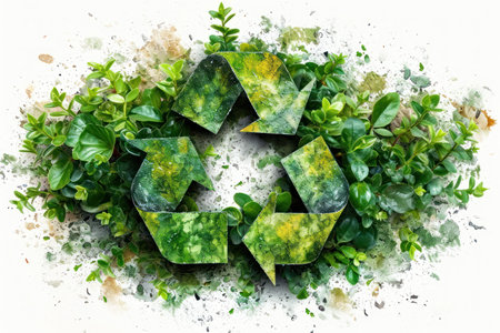 Eco recycle icon, minimal, white backgroundの素材