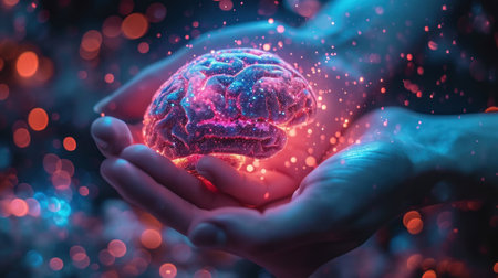 ai brain in handsの素材