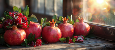 pomegranates from farm-grown treesの素材