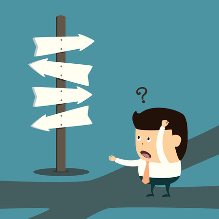 Businessman with the alternative choice のイラスト素材