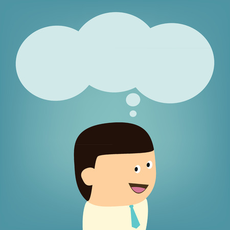 Cartoon Businessman with Thinking conceptのイラスト素材