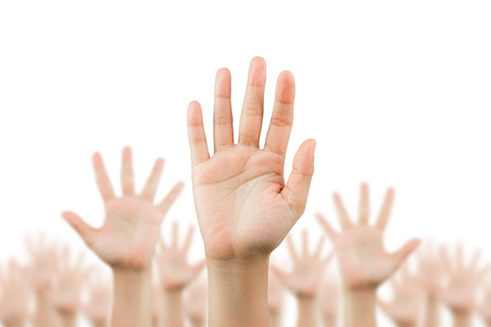 Hand blurred on white background