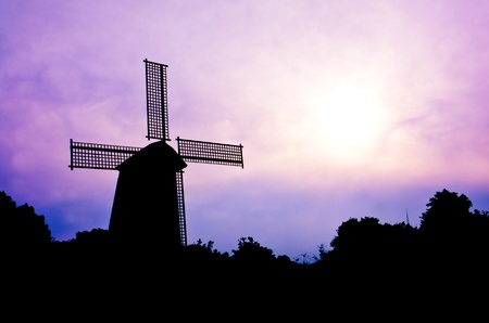 silhouette Wind generatorの写真素材