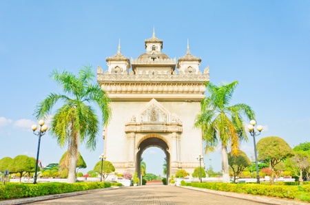 Patuxai monument in Vientiane capital of Laos のeditorial素材