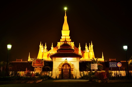 Phra That Luang at vientiane Laosのeditorial素材