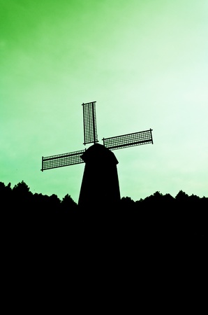silhouette Wind generatorの写真素材